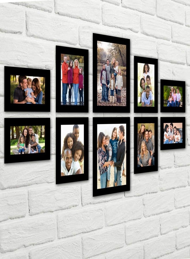 i2 Frames 10 Individual Wall Hanging Collage Photo Frames- Black - Sizes - 4(5"×7"), 4(8"x6"), 2(8"x10") - Image 3